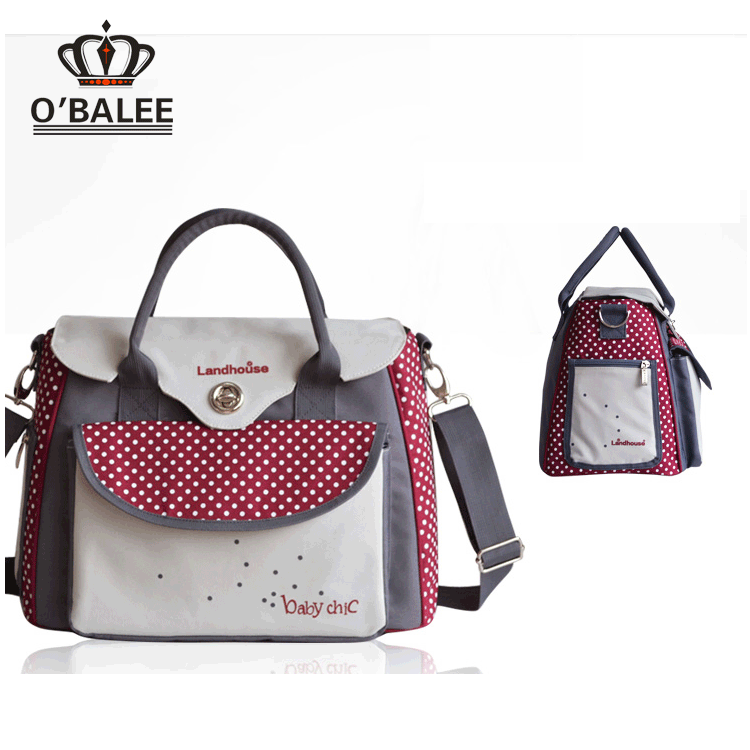 New Edition French Strip Diaper Bag - Designer Messenger - Stylish Stripe Baby Changing Pad