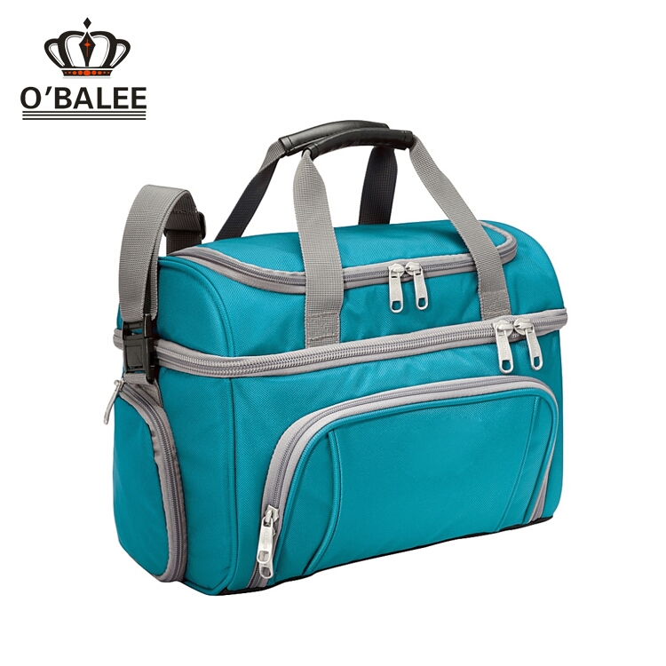Double Compartment Polyester Insulated Lunch Cooler Bag