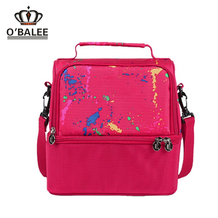 Adult Lunch Box Blue Insulated Lunch Bag Large Cooler Tote Bag for Men, Women, Double Deck