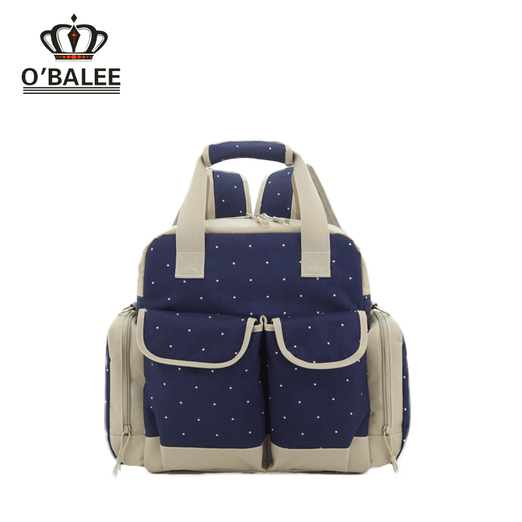 Stylish High Quality Functional PU Leather Baby Diaper Bag Backpack With Change Pad
