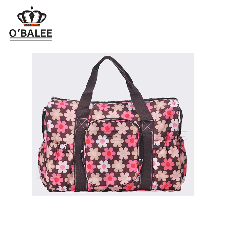 New design large capacity polyester diaper bag baby stroller yummy mummy bag