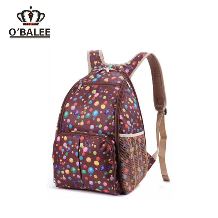 Custom fashion polyester diaper bag backpack baby,mummy backpack wholesale