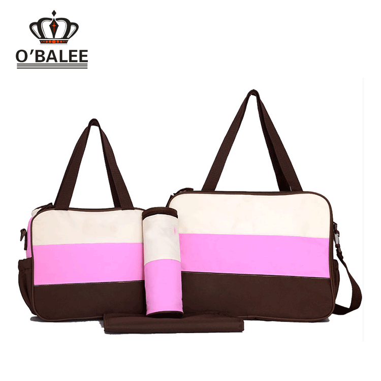 Factory Sale Women Handbag Black and White Stripe Diaper Bags Backpack Mummy Baby