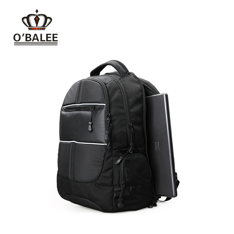 Factory Top Selling polyester black Laptop Backpack