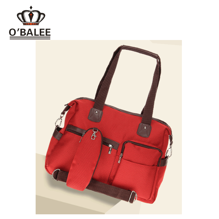 2017 Wholesale travel polyester red baby handbag diaper bag