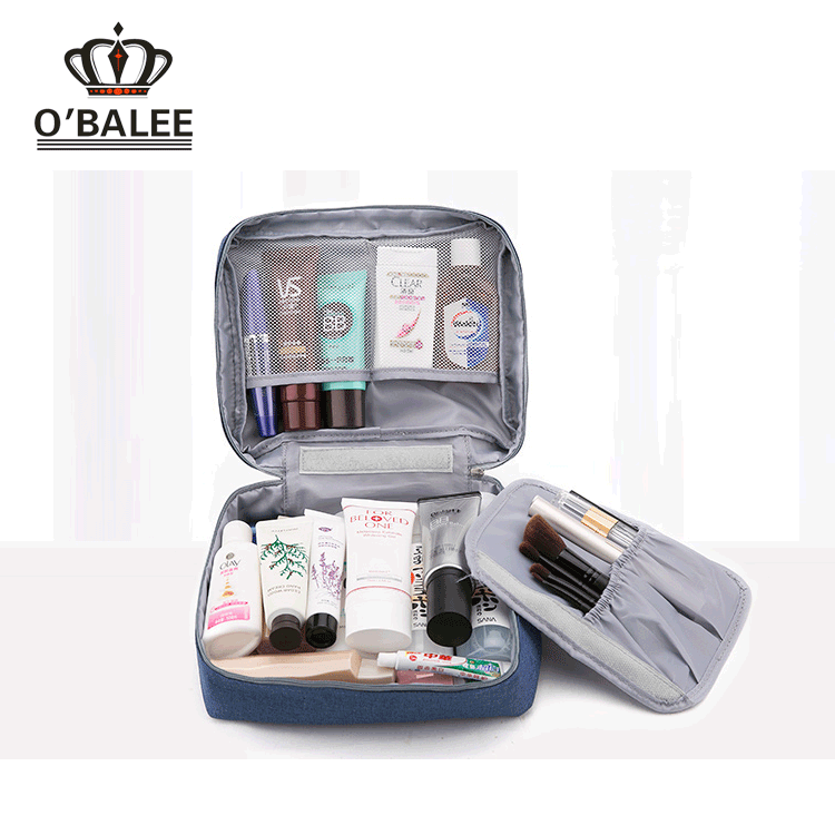 Set of 2 Quilted Cosmetic Cases, Folding Custom Makeup Bag