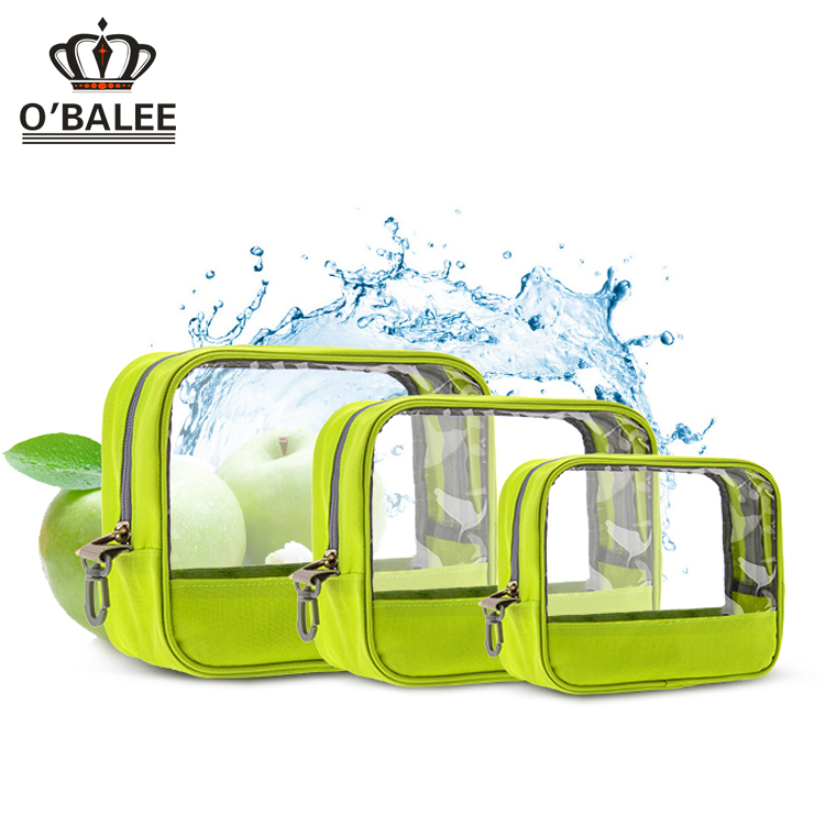 Profession clear pvc cosmetic travel organizer, transparent zipper bag