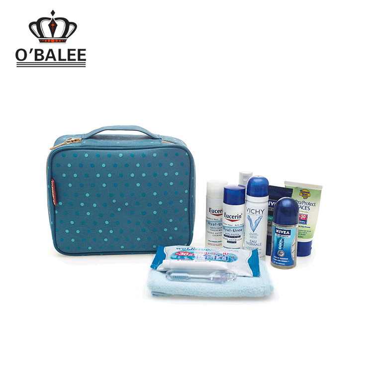 2015 new products chevron canvas cosmetic bag