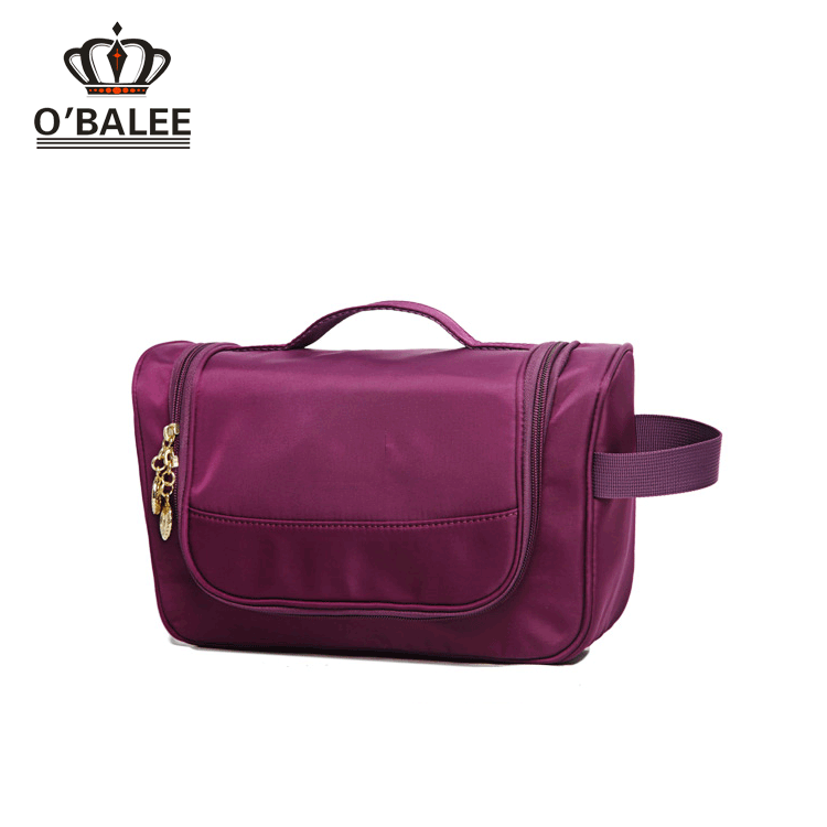 Washable and durable beauty purple cosmetic pouch