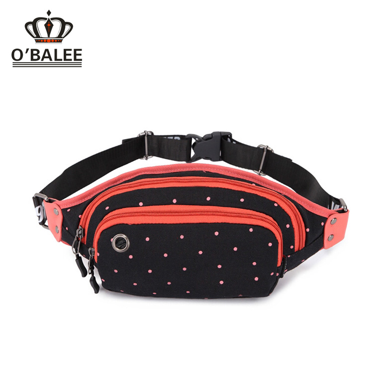 Made in China canvas waist bag, trendy ladies long belt bag