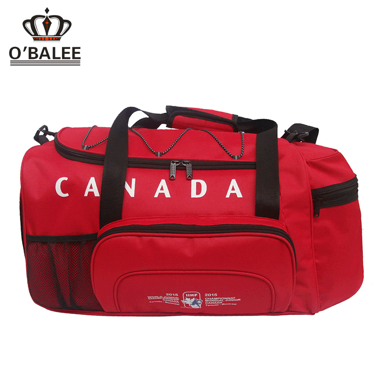 New Items polyester sport bag With Shoe Compartment And Water Holder