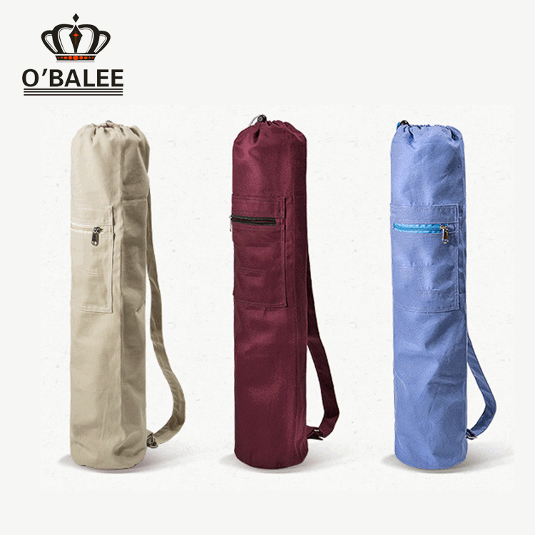 Wholesale High Quality Private Label Custom Printed Durable Cotton Yoga Mat Bag
