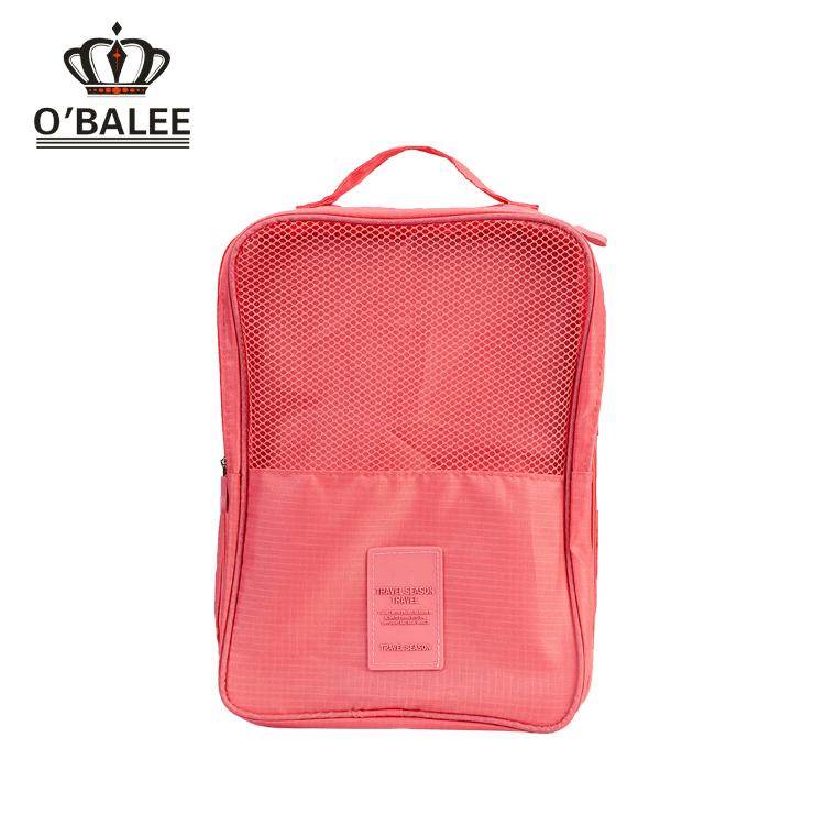 Cheap fancy polyester zipper hand travel shoe bag