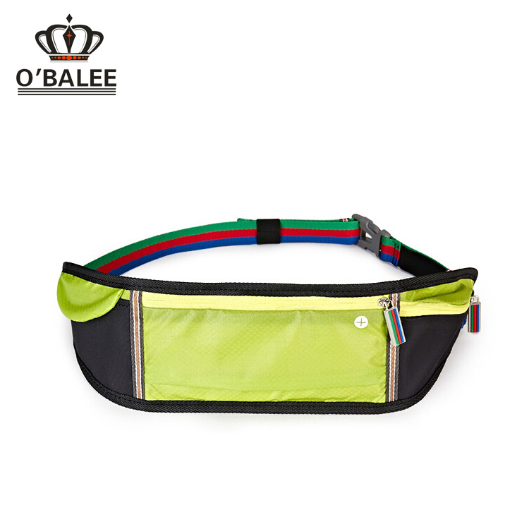 wholesale neon yellow zipper waterproof running waist bag