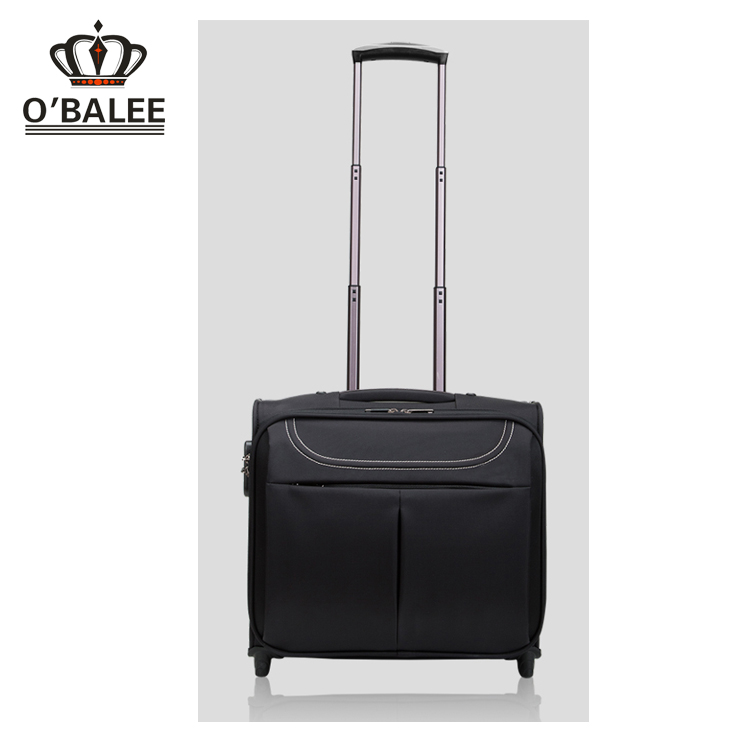 4 wheels high quality aluminum double poles computer trolley bag for business
