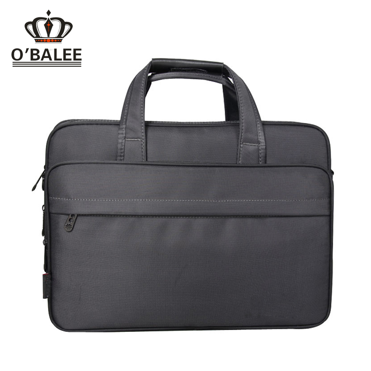 Black Dobby Nylon Notebook Laptop Bag
