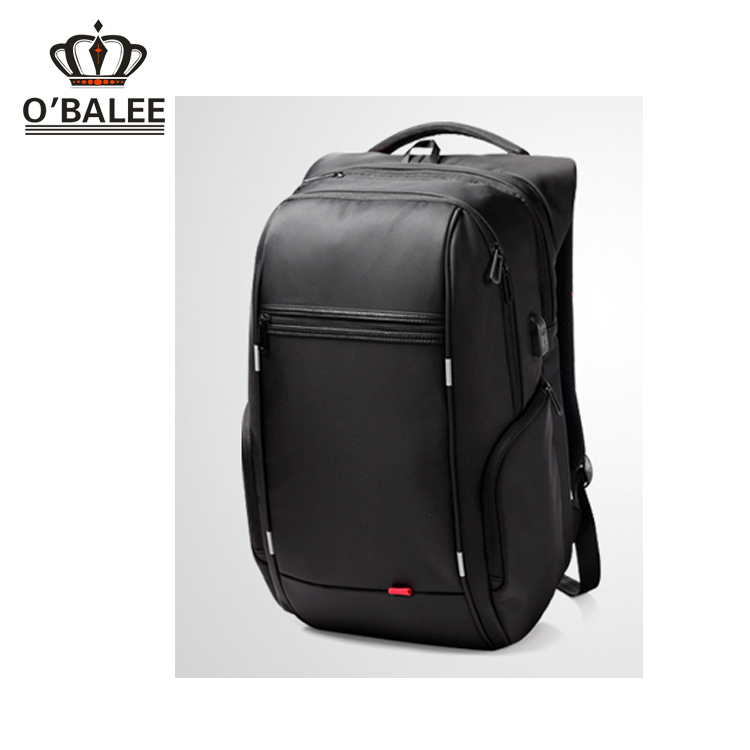 Wholesale black hot selling nylon waterproof laptop backpack